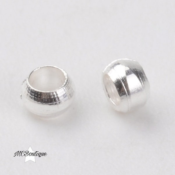 Perles à écraser laiton argenté 2mm