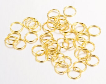 Jump rings open gold 4mm 6mm or 8mm