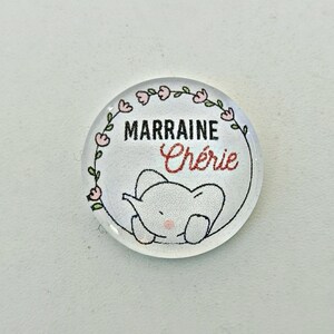 Cabochon Marraine verre 30mm 25mm 20mm 16mm 14mm modèles au choix Marraine chérie