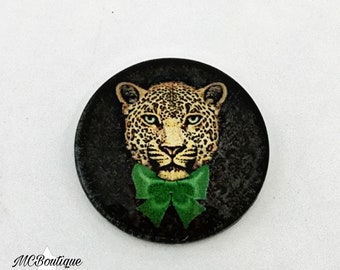 Leopard bow tie glass cabochon 30mm 25mm 20mm 14mm 12mm