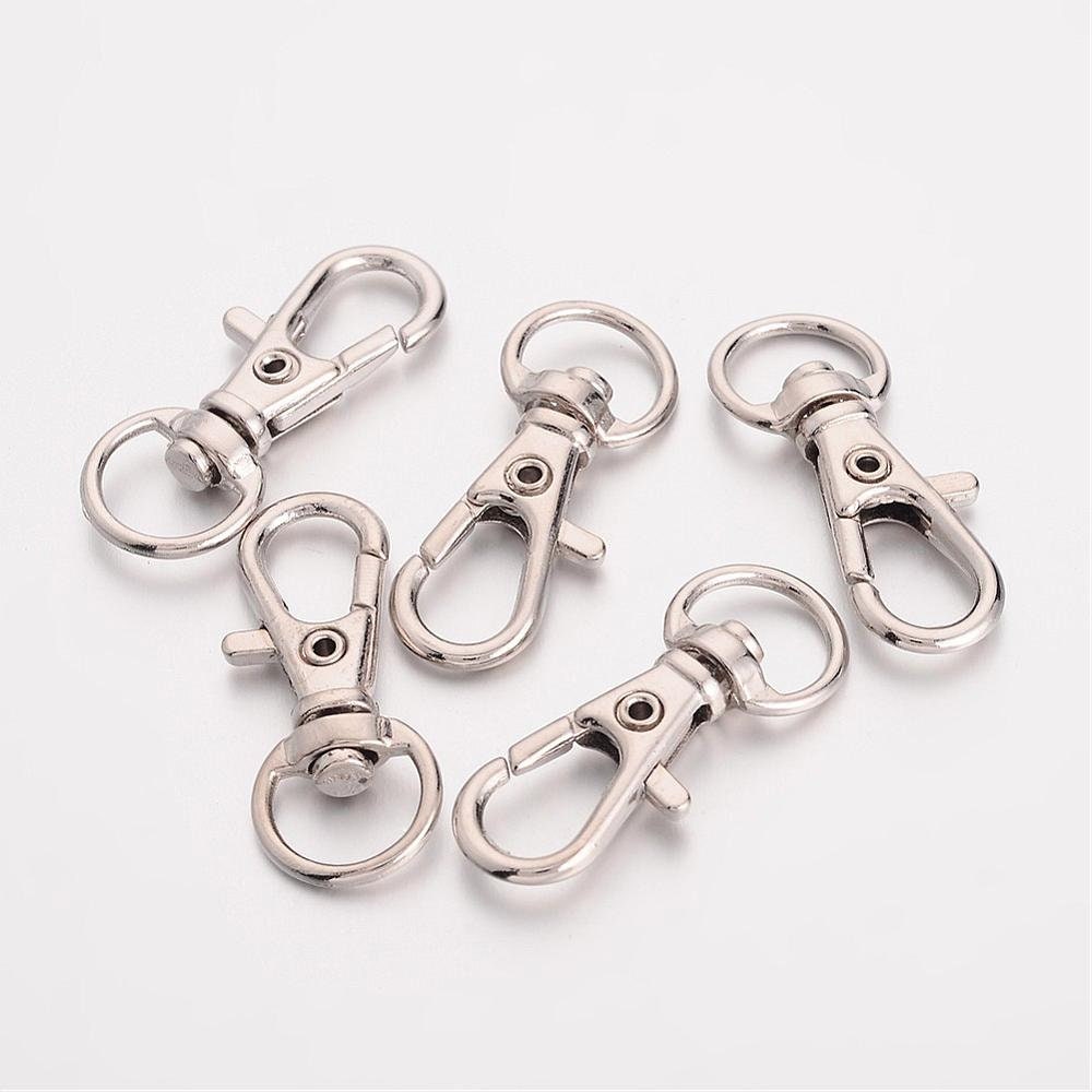 YIIFELL 50 Pièces Porte-clés Rotatif,Mousqueton Porte Clé,Fermoirs  Mousquetons Pivotants,D Fermoir Porte-clés Clip,pour Sac à Main Étiquette  de Travail DIY Décoration, argent : : Cuisine et Maison