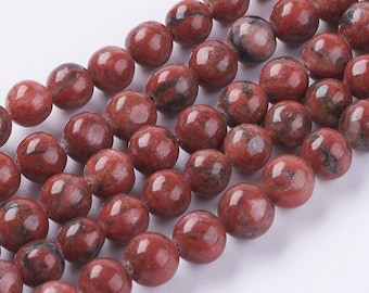 Perles en jaspe rouge pierre gemme 6mm 8mm