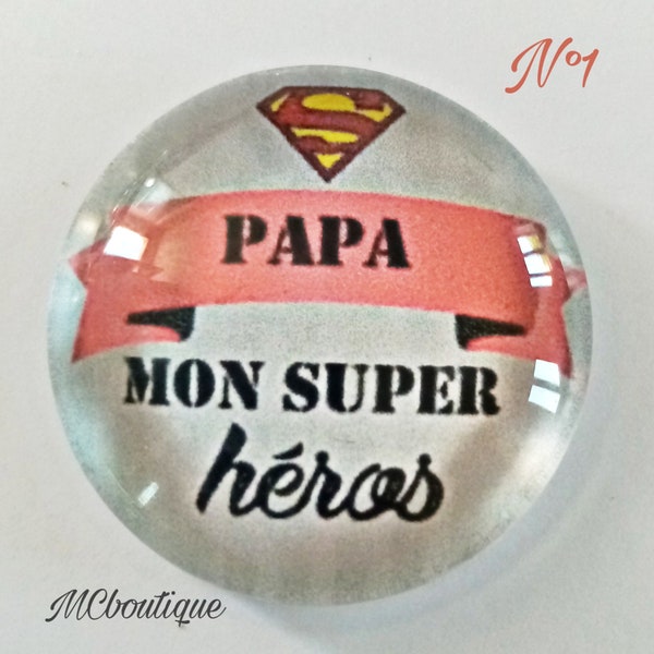 Cabochon Papa verre 30mm 25mm 20mm 16mm 18x13mm