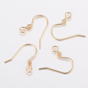 10 gold stainless steel ear hooks 17x18mm