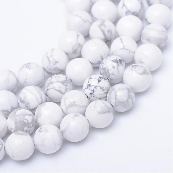 Perles Howlite naturelle pierre gemme 4mm 6mm 8mm