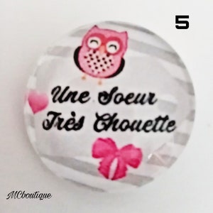 Cabochon Sœur très chouette verre 30mm 25mm 20mm 16mm 18x13mm