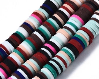 Heishi 200 multicolored polymer clay round beads 4mm 6mm