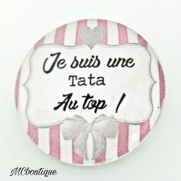 Cabochon Tata au top verre 30mm 25mm 20mm 16mm 18x13mm