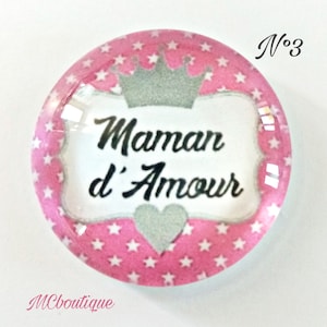 Cabochon Maman d'Amour verre 30mm 25mm 20mm 16mm 18x13mm image 1