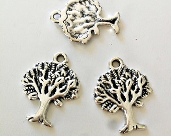 10, 20 tree of life charms 20mm silver metal