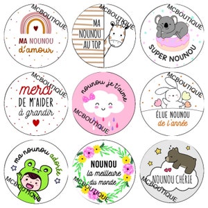 Cabochon NOUNOU verre 30mm 25mm 20mm 16mm 14mm 12mm Modèles au choix
