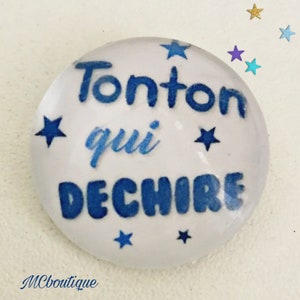 Cabochon Tonton qui déchire verre 30mm 25mm 20mm