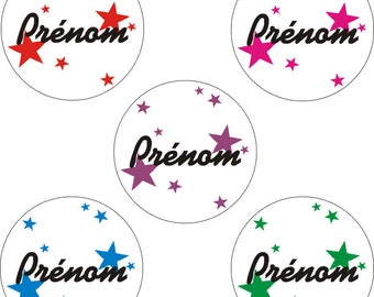 Cabochon petites étoiles texte personnalisé verre 30mm 25mm 20mm 16mm 14mm