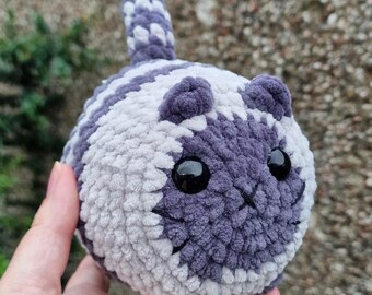 Crochet Loaf Cat Plushie, Cute Chunky Amigurumi Cat Toy, Handmade Squishy Cat Gift