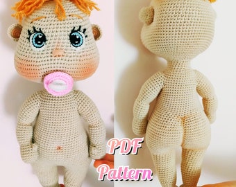 realistic crochet baby doll