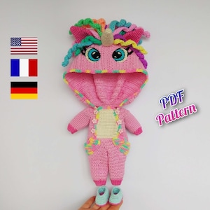 Amigurumi doll clothes pattern, crochet doll costume for Astrid 30 cm/12 inch (Deutsch, English, Français)