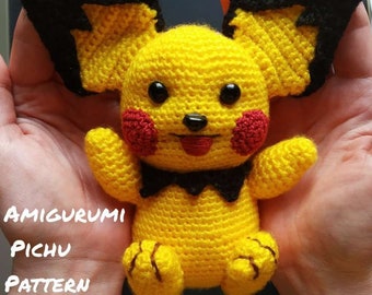 Pichu crochet pattern, Amigurumi Pichu pattern, Amigurumi toys pattern, Crochet patterns (ENGLISCH only)