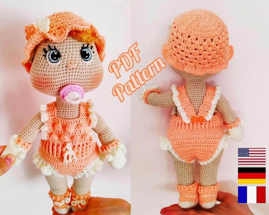 Lulu Doll crochet pattern, Basic Doll body pattern, Amigurumi baby doll  pattern, Crochet body doll base 32 cm (12,6 inch) (English, Deutsch,  Français) Crochet pattern by CrochetPatternWorld