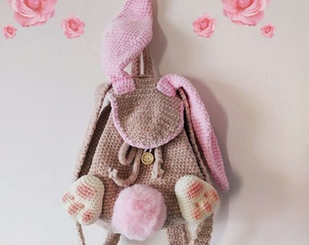 Crochet Bunny backpack patterns Crochet pattern Rucksack Amigurumi Backpack  for children (English, Deutsch, Français)