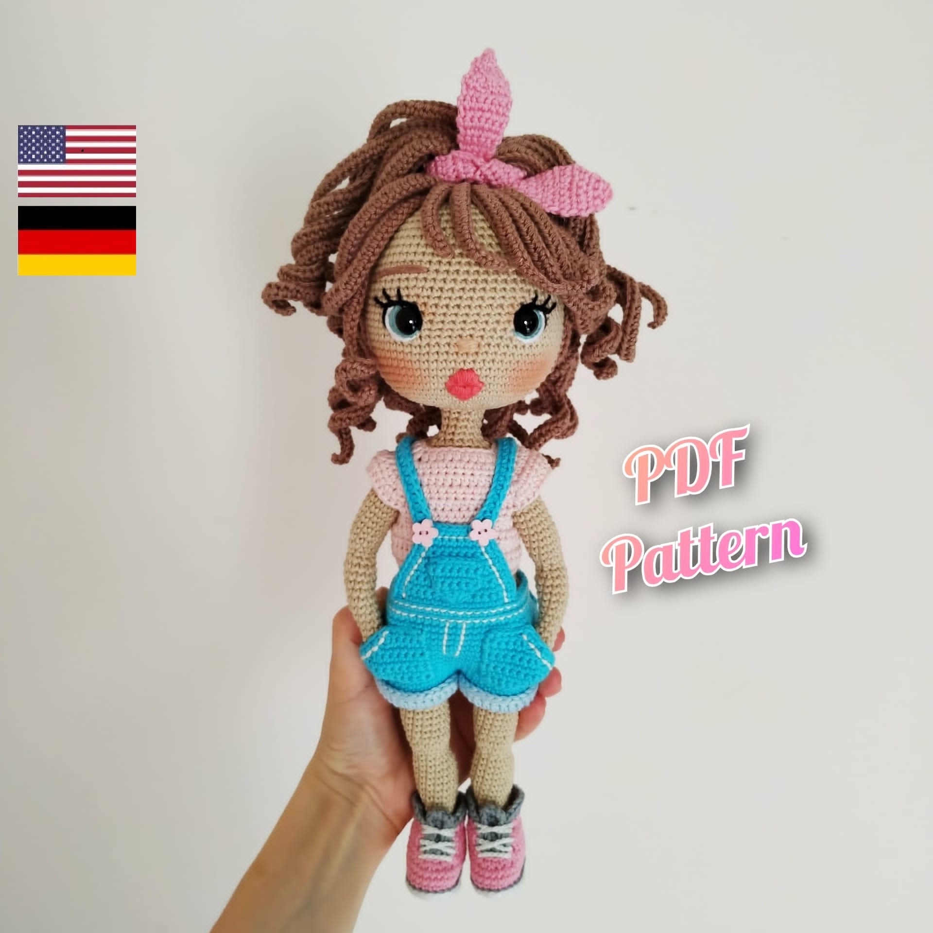 Crochet doll pattern Amigurumi doll 