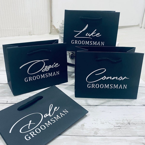 Christy Personalised Gift Bag 3 Sizes Best Man Groomsman Gift Usher Gift Gift for Groom, Mens Gift Bag. Gift for Boyfriend New dad gift