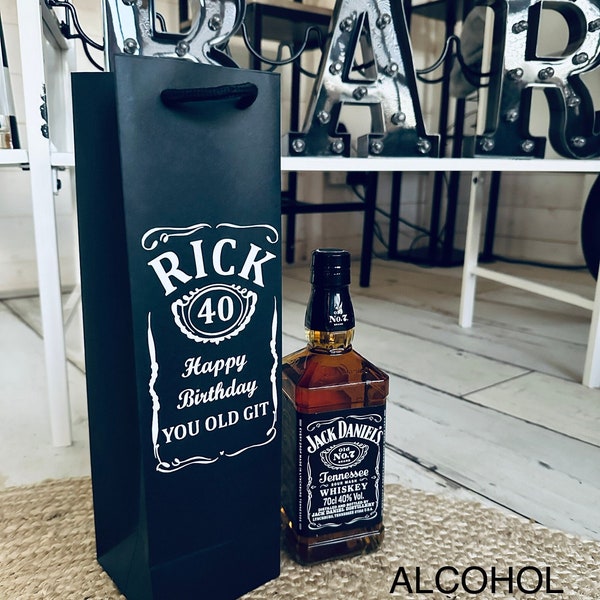 Personalised Jack Daniels Bottle Bag Best Man Groomsman Groom Gift Bag Bridesmaid Proposal Best Friend Gift Fathers Day Retirement Gift Bag