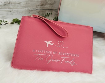Lifetime of Adventures Document wallet Travel Passport Holder Clutch, Various Colours Available Travel Wallet, family travel essentials