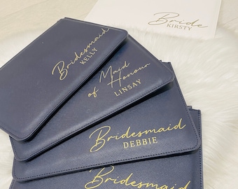 Personalised Christy Clutch, Bridesmaid bag, maid of honour, mother of the Bride, personalised gift bag,  clutch bag, navy wedding