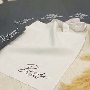 Christy Personalised Bridal Party Tote Bag 20 Colours to choose from Hen Party Tote Bags - Bridesmaid, Maid of Honour, Mother of Bride Bag