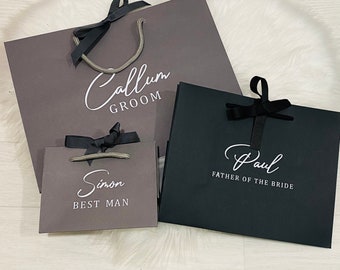 Christy Personalised Gift Bag 3 Sizes Best Man Groomsman Groom Gift Bag Bridesmaid Proposal Best Friend Gift Fathers Day Retirement Gift