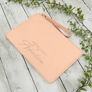 Personalised Document wallet Travel Passport Holder Clutch & Plane Token, Various Colours Available Travel Essentials Wallet Honeymoon Gift