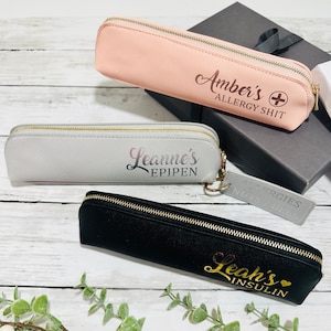 Personalised Luxury Medical Case, EpiPen Case, Insulin Case, Insulin Holder, Inhaler Case, Medical Wallet, Medical Case, Medication Holder