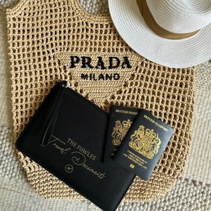 Personalised Travel wallet Travel Document Passport Holder Clutch, Travel Wallet, wedding Gifts, family travel, couples gift