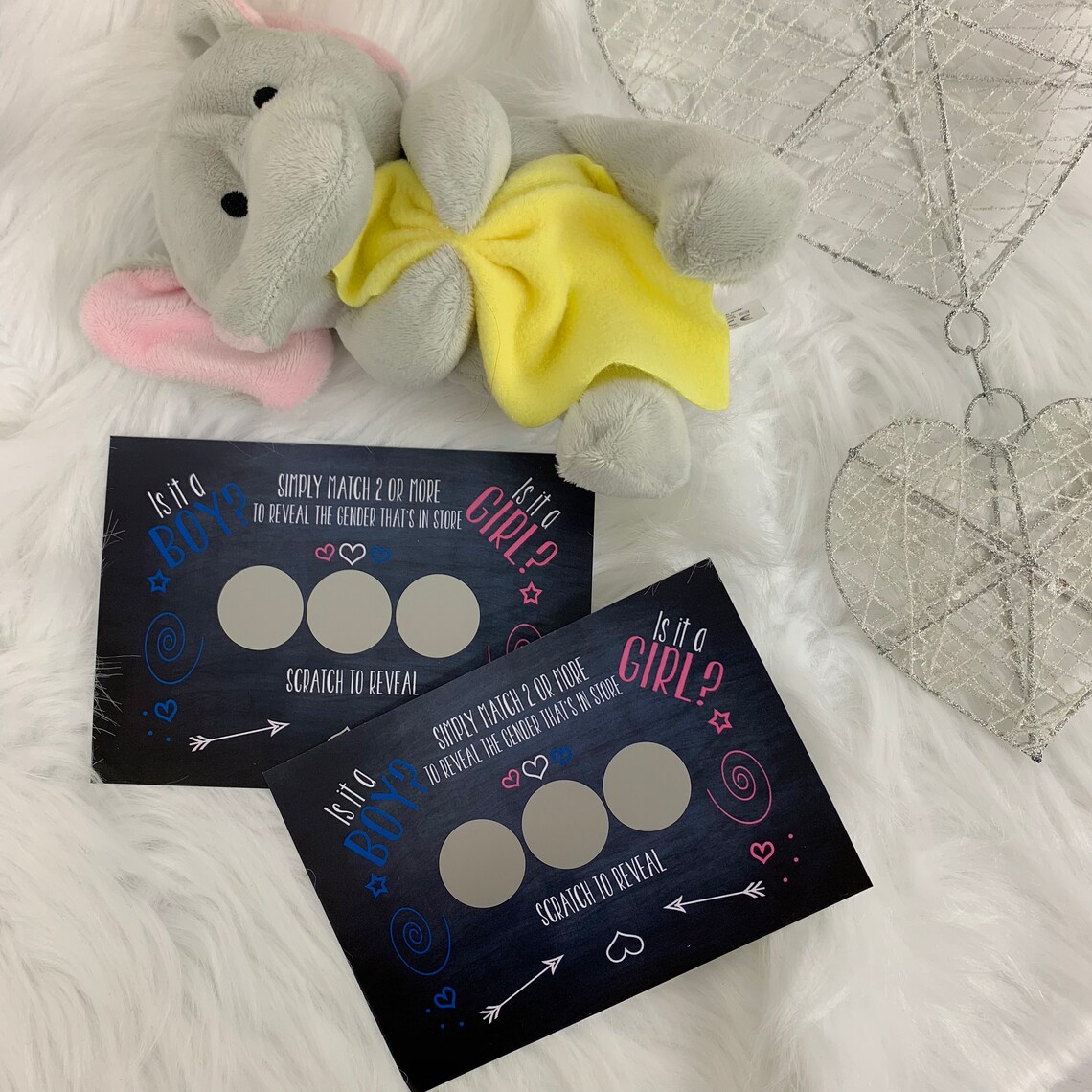 Gender Reveal A6 Scratch Card Baby Gender reveal party gift Etsy