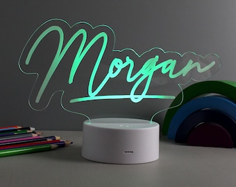 Personalised Name LED 6 ColourS Changing Desk Night Light, Stocking Filler, Gift for gamer, gaming gift, kids gifts, gift for boys