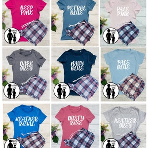 Jolie Personalised Bridal Party Pyjamas 9 Colours Baby Child and Adult Matching Pyjamas Bridesmaid Flower Girl Bride Mother of Bride PJ's image 9