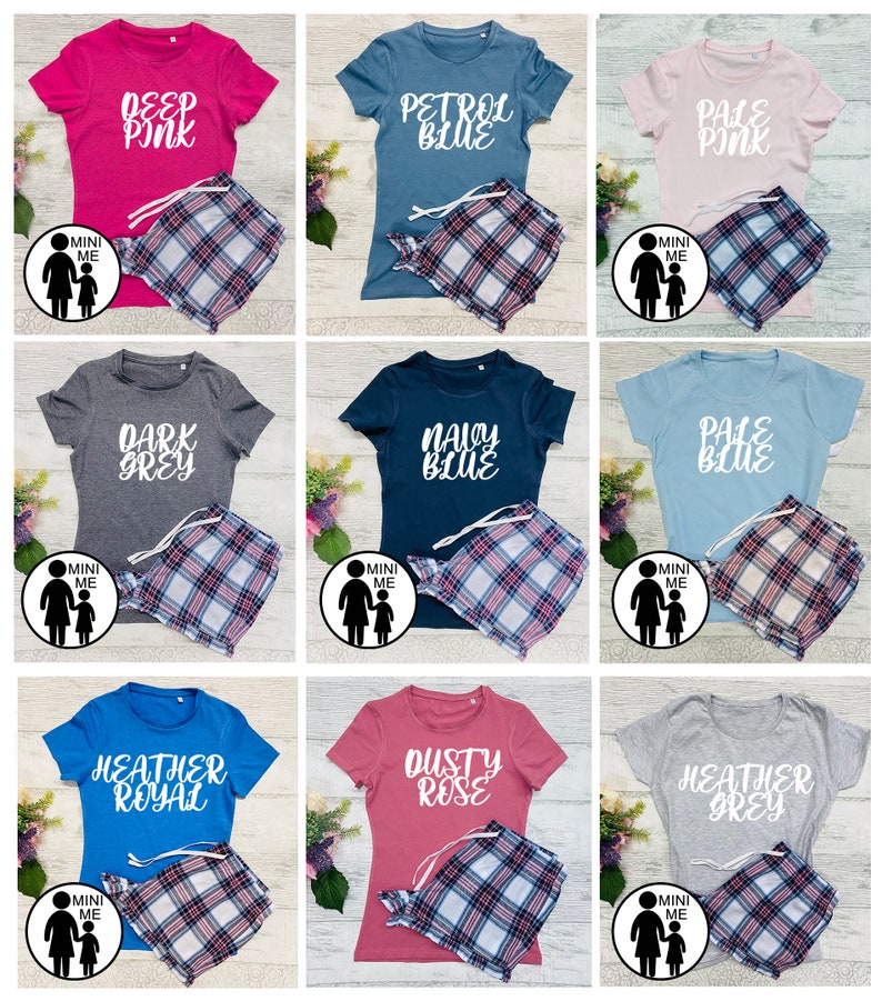 Jolie Personalised Bridal Party Pyjamas 9 Colours Baby Child and Adult Matching Pyjamas Bridesmaid Flower Girl Bride Mother of Bride PJ's image 9