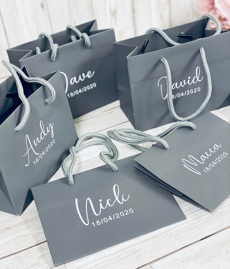 Personalised Gift Bags 3 Sizes Best Man Groomsman Groom Gift Bag Bridesmaid Proposal Best Friend Gift Fathers Day Retirement Gift image 5