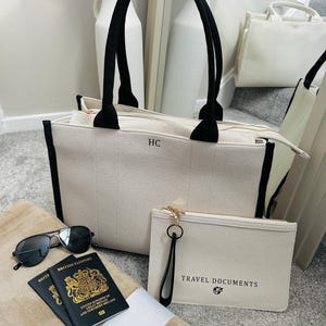 Personalised Airport Tote Bag, Ryanair Size Travel Bag, Personalised Beach Bag, Personalised Tote, Canvas Tote Bag, Holiday Bag, beach bag