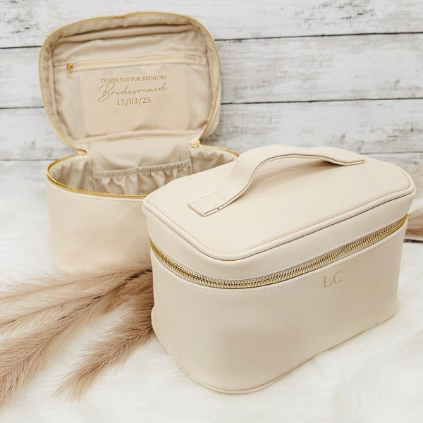 Luxury Travel Christy Vanity Case, Large Makeup Bag, Personalised Gifts for her, gifts for mum, Mother’s Day gift, bridesmaid gift Proposal