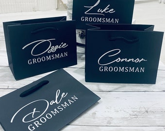 Christy Personalised Gift Bag 3 Sizes Best Man Groomsman Groom Gift Bag Bridesmaid Proposal Best Friend Gift Fathers Day Retirement Gift