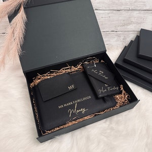 Personalised Travelling Gift Set, Gifts For Him, Passport Holder & Luggage Tag, Travel Wallet,  Wedding Gift for Men, Birthday gift for him