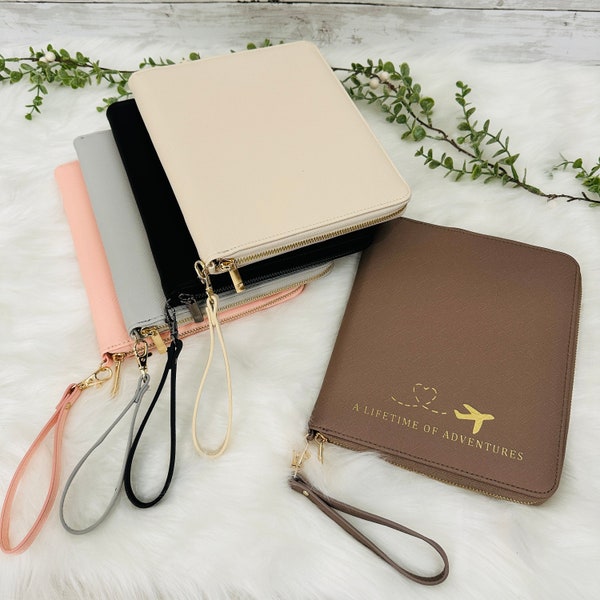 A Lifetime of Adventures Travel document wallet,  Personalised Travel organiser, Personalised Travel Documents, Travel case, Passport holder