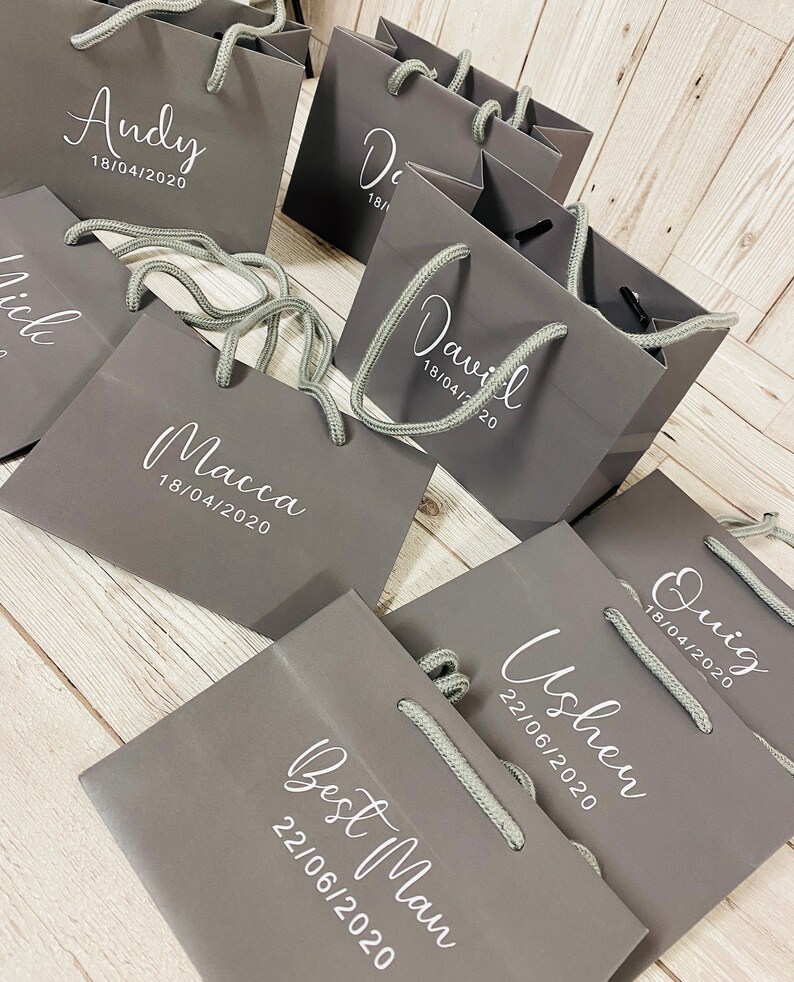 Personalised Gift Bags 3 Sizes Best Man Groomsman Groom Gift Bag Bridesmaid Proposal Best Friend Gift Fathers Day Retirement Gift image 3