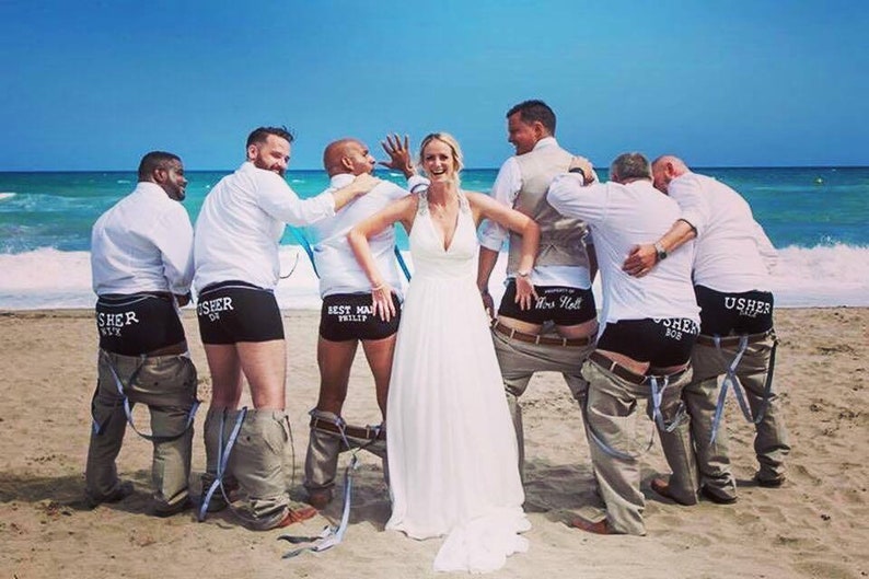 Personalised Groom Best Man Groomsman Usher Boxer Shorts image 1