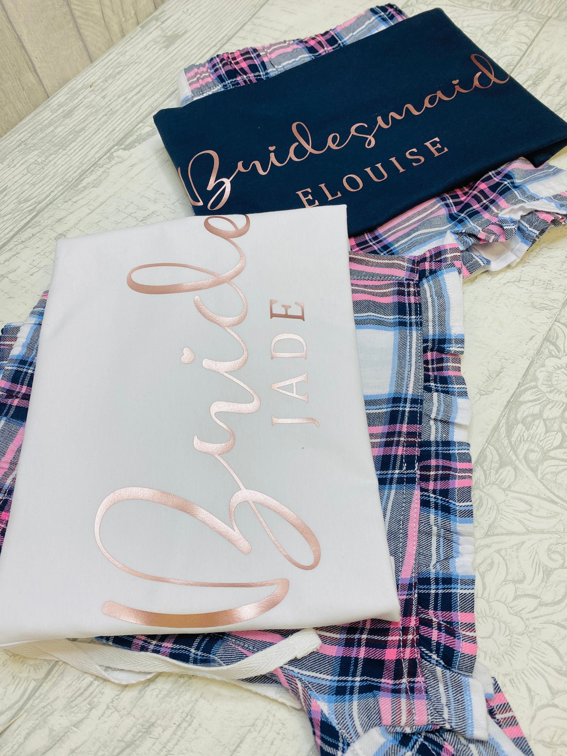 Jolie Personalised Bridal Party Pyjamas (9 Colours) Baby Child and Ad…