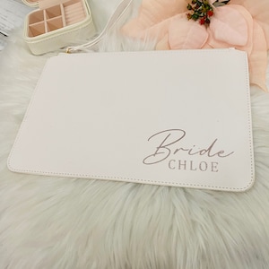 Personalised Clutch, Various Colours Bridesmaid bag, maid of honour, mother of the Bride, personalised gift bag, sage green wedding image 4