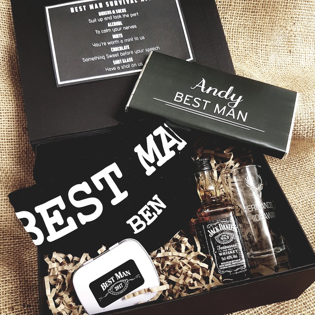 Best Man Survival Kit Personalised Hamper Idea. Best Man Proposal