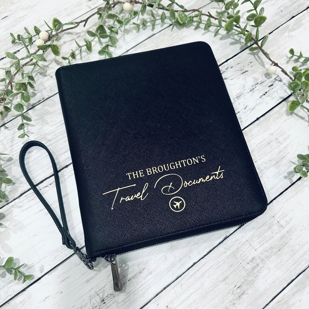 Luxury Travel Document Holder, Personalised Travel Case Organiser