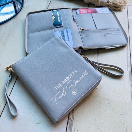 Personalised Document Wallet Travel Passport Holder Clutch & Etsy UK